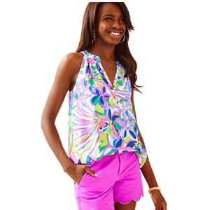 Lilly Pulitzer 100% Silk Bailey Top